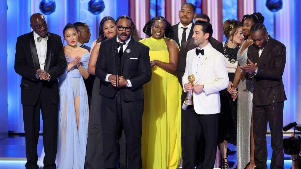 The cast of Sinners accepts a Golden Globe Award on stage as Sinners Oscar nominations signal a major moment for Black cinema.